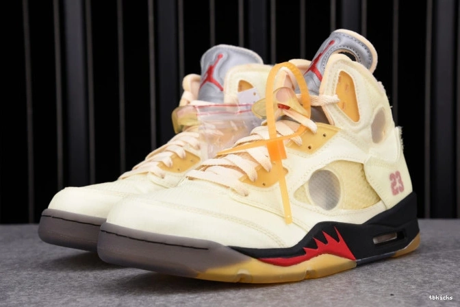 Rep TBK DH8565-100 OFF-WHITE Sail Jordan Retro 5 0720